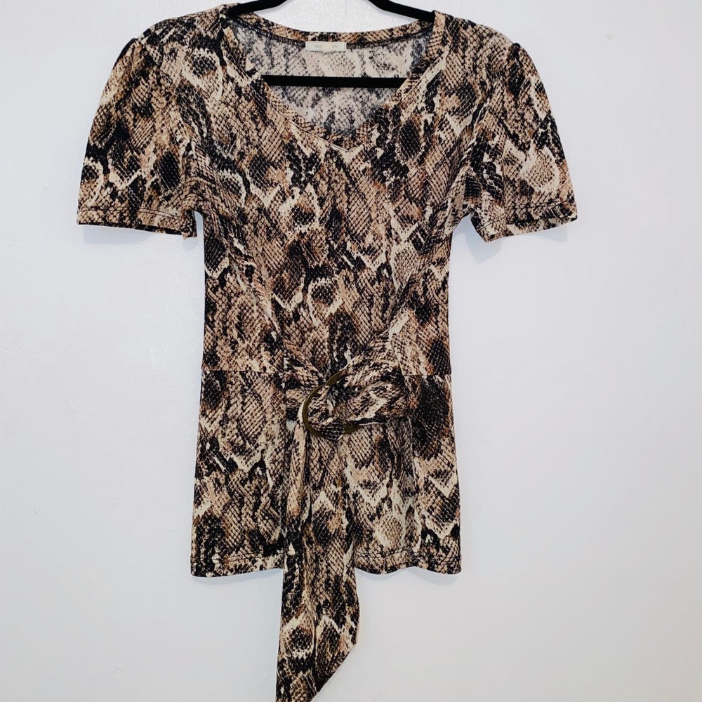Snake Print Buckle Top